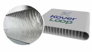 Schéma technique et zoom réel sur la technologie Drop Stitch des bâches KoverLoop